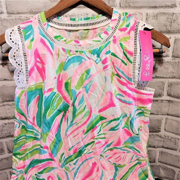 NWT Lilly Pulitzer Agee Dress Croc My World Lace Trim  Dress Size XS Summer cool - Picture 3 of 15
